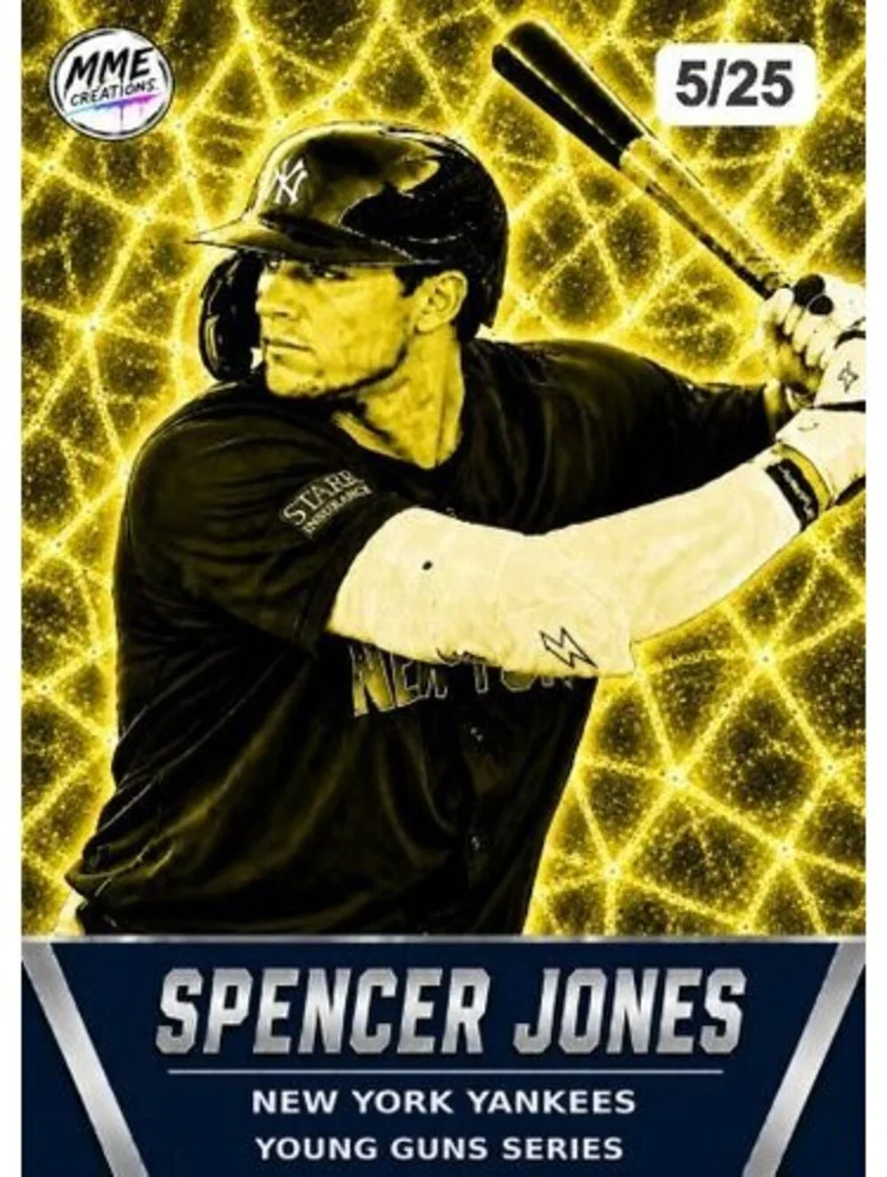 4247 Spencer Jones Young Guns Limited Edition Laminated Card /25 | Yellow Ice2
